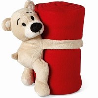 Knuffelbeer met deken 'Knuffel voor jou' Rood